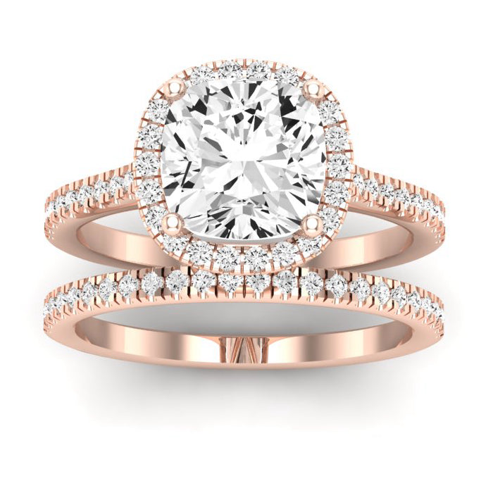 Mallow Diamond Matching Band Only (does Not Include Engagement Ring)   For Ring With Cushion Center rosegold