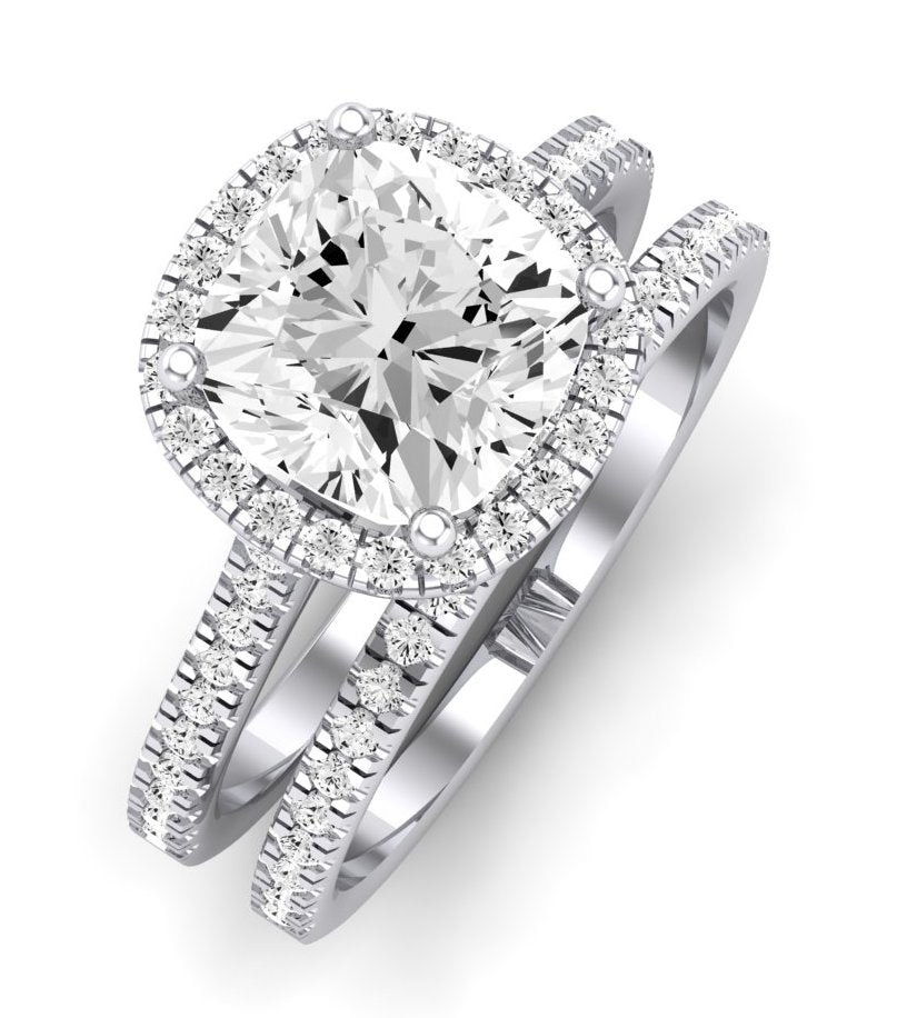 Mallow Diamond Matching Band Only (does Not Include Engagement Ring)   For Ring With Cushion Center whitegold