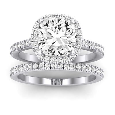 Mallow Moissanite Matching Band Only (does Not Include Engagement Ring)   For Ring With Cushion Center whitegold
