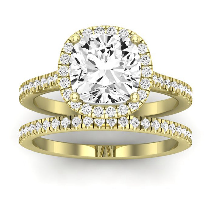 Mallow Diamond Matching Band Only (does Not Include Engagement Ring)   For Ring With Cushion Center yellowgold