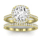 Mallow Moissanite Matching Band Only (does Not Include Engagement Ring)   For Ring With Cushion Center yellowgold