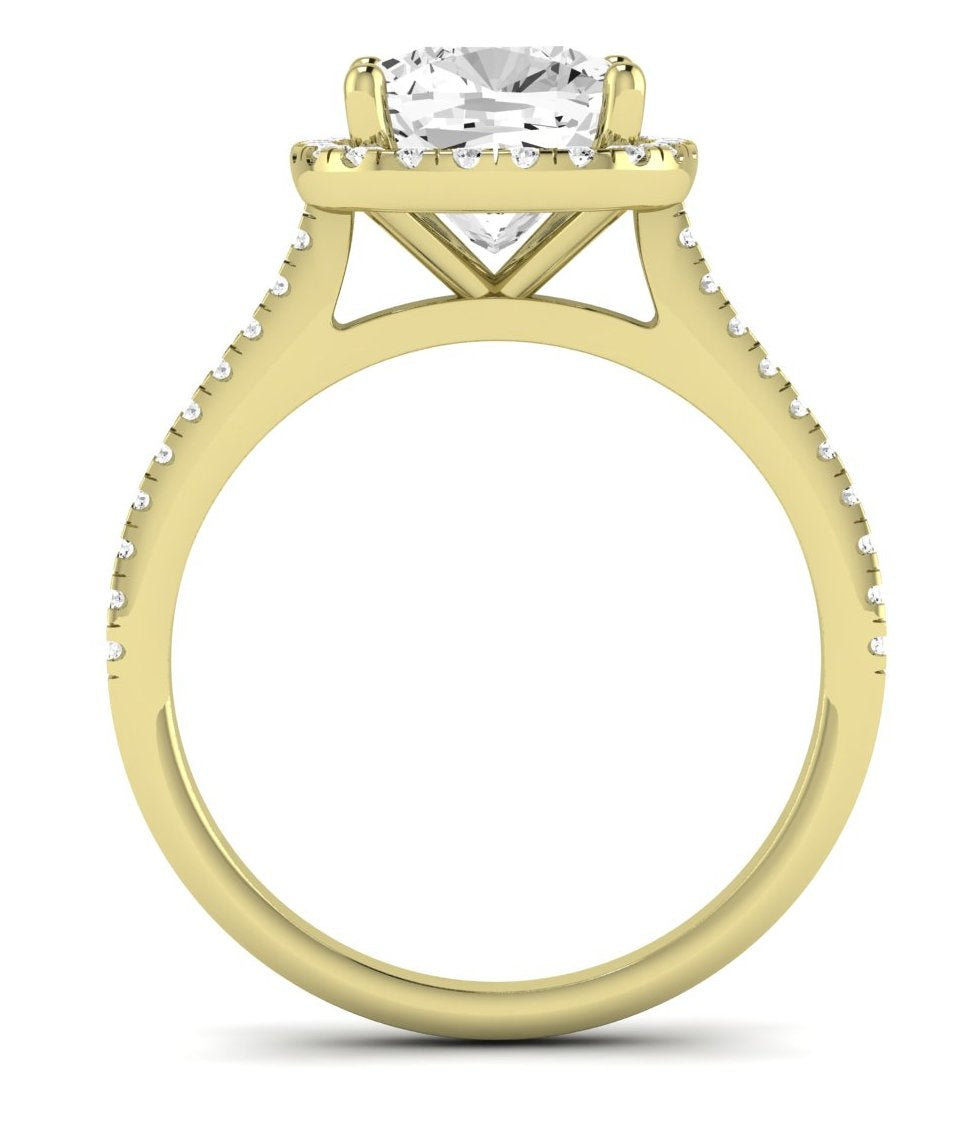 Mallow Cushion Moissanite Engagement Ring yellowgold