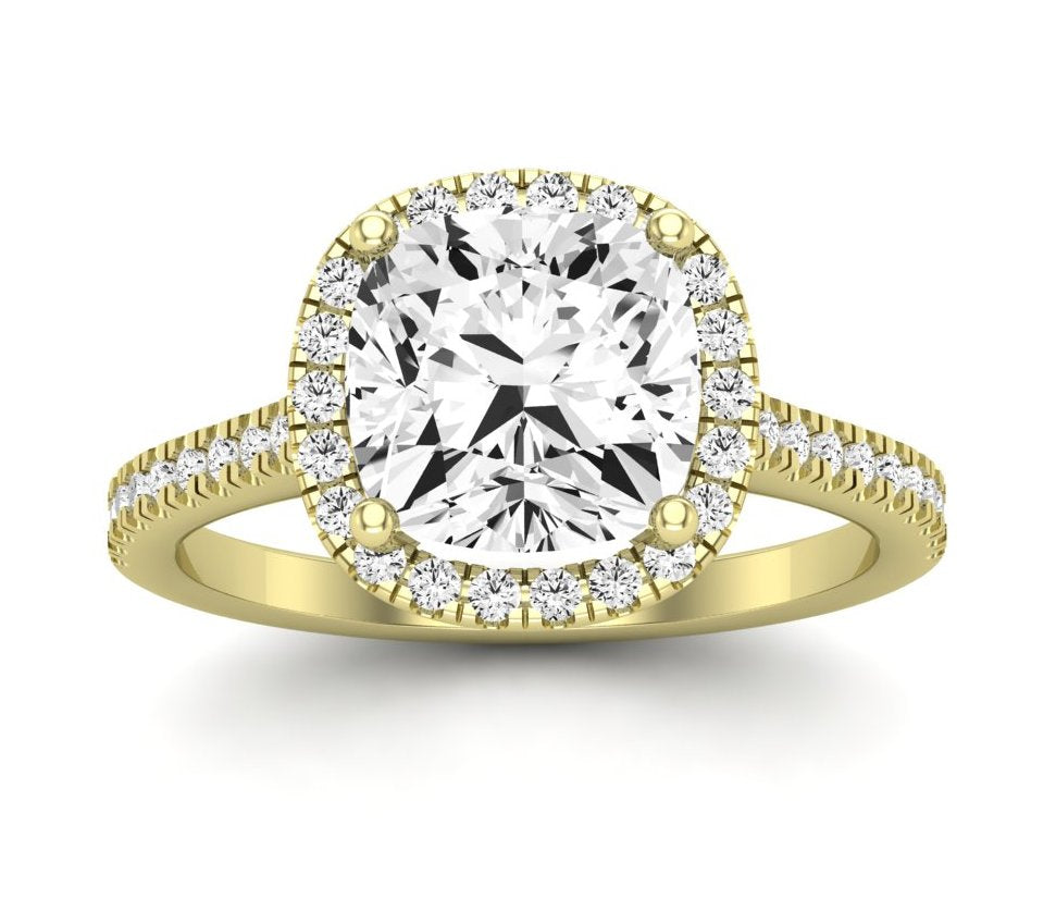 Mallow Cushion Moissanite Engagement Ring yellowgold