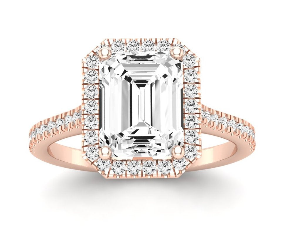 Mallow Emerald Diamond Engagement Ring (Lab Grown Igi Cert) rosegold