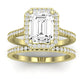 Mallow Moissanite Matching Band Only (does Not Include Engagement Ring)   For Ring With Emerald Center yellowgold