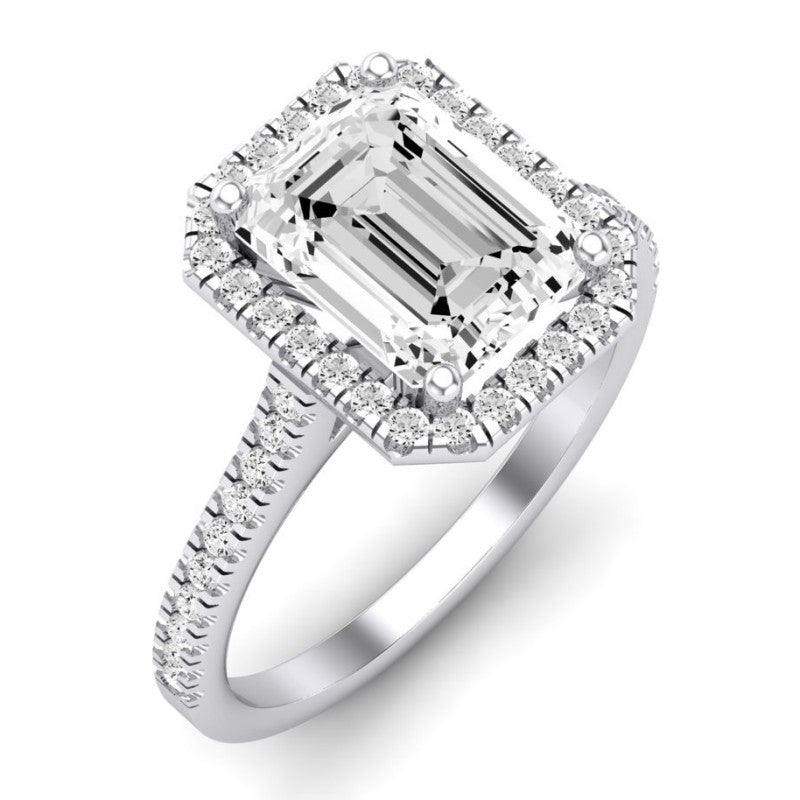 Mallow Emerald Diamond Engagement Ring (Lab Grown Igi Cert) whitegold