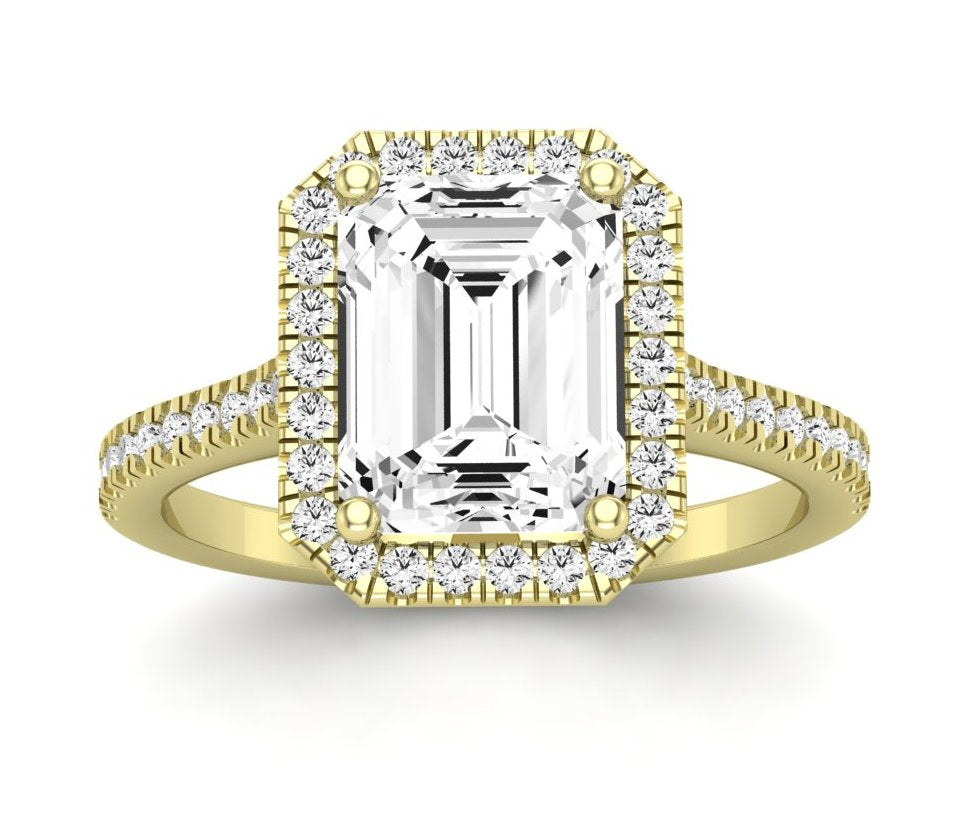 Mallow Emerald Moissanite Engagement Ring yellowgold