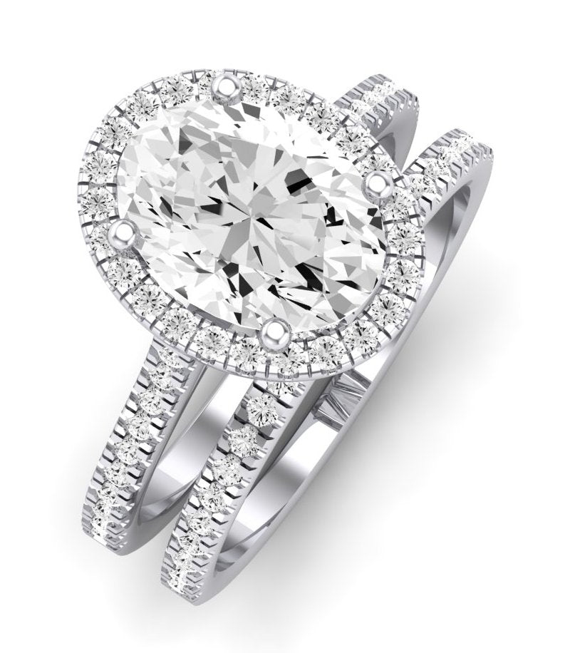 Mallow Diamond Matching Band Only (does Not Include Engagement Ring)   For Ring With Oval Center whitegold