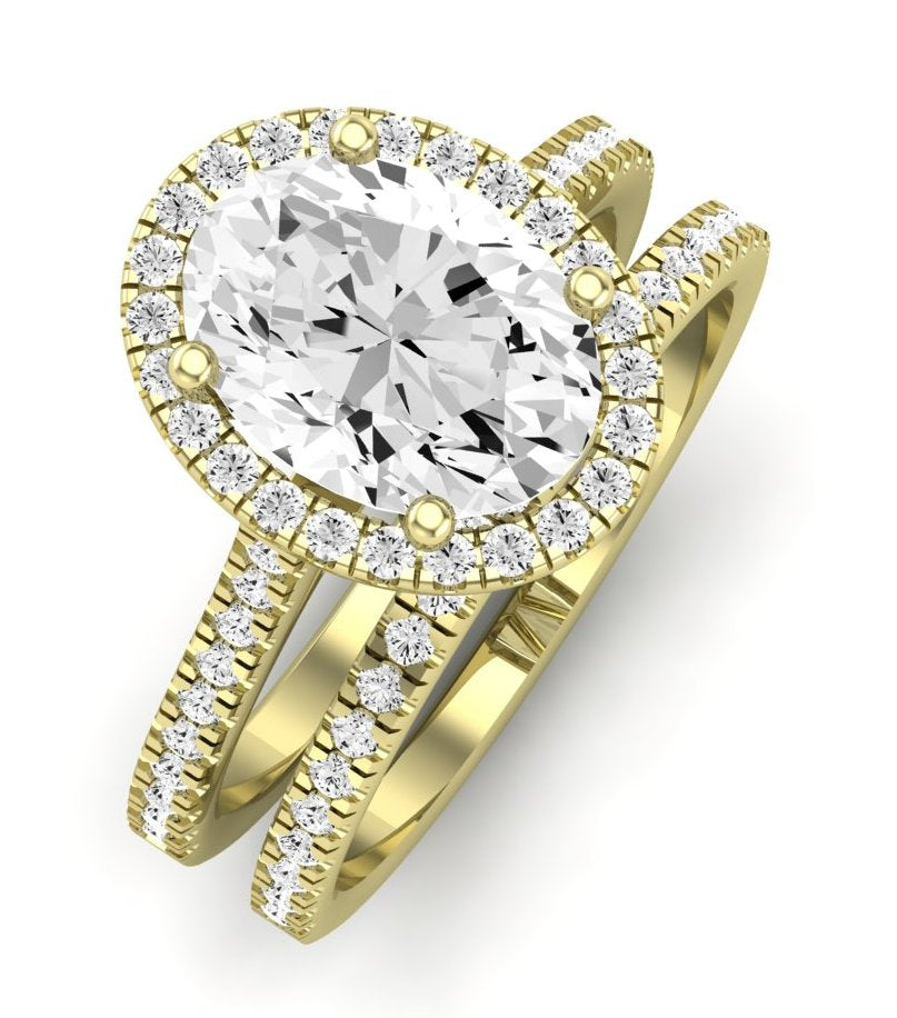 Mallow Diamond Matching Band Only (does Not Include Engagement Ring)   For Ring With Oval Center yellowgold
