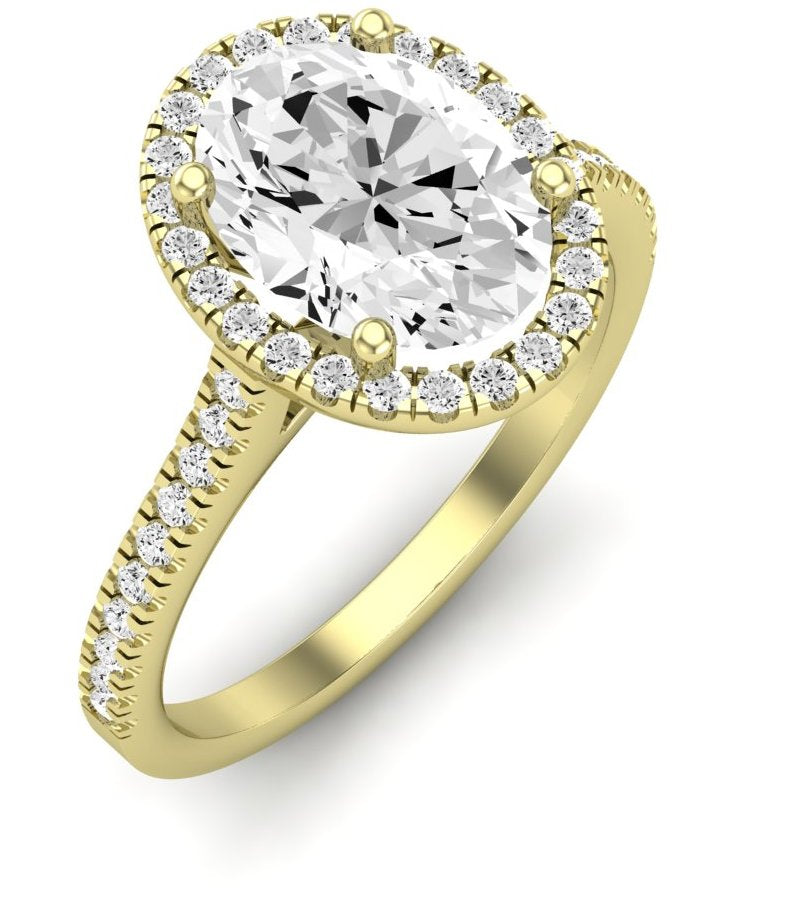 Mallow Oval Moissanite Engagement Ring yellowgold