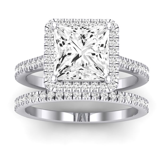 Mallow Diamond Matching Band Only (does Not Include Engagement Ring)   For Ring With Princess Center whitegold