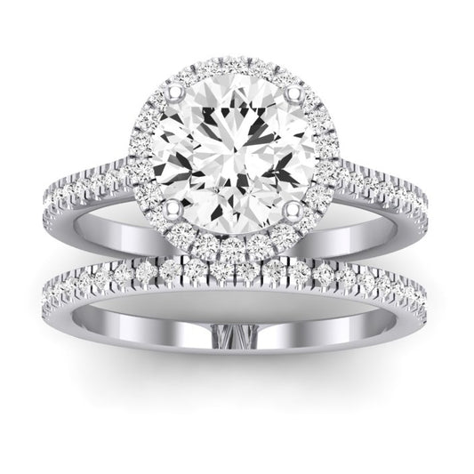 Mallow Moissanite Matching Band Only (does Not Include Engagement Ring)   For Ring With Round Center whitegold