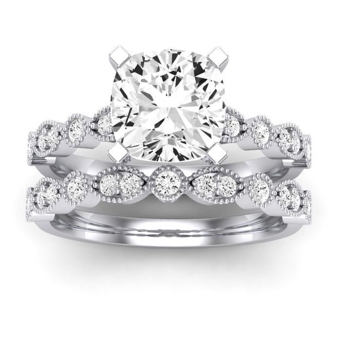 Marigold Diamond Matching Band Only (does Not Include Engagement Ring) For Ring With Cushion Center whitegold