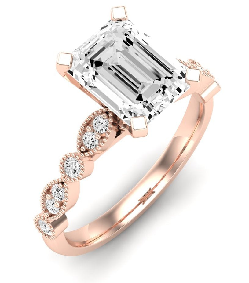 Marigold Emerald Diamond Engagement Ring (Lab Grown Igi Cert) rosegold