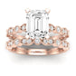 Marigold Moissanite Matching Band Only (does Not Include Engagement Ring) For Ring With Emerald Center rosegold