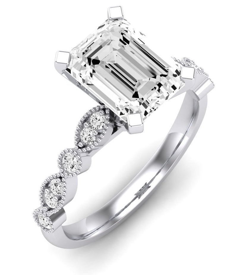 Marigold Emerald Diamond Engagement Ring (Lab Grown Igi Cert) whitegold