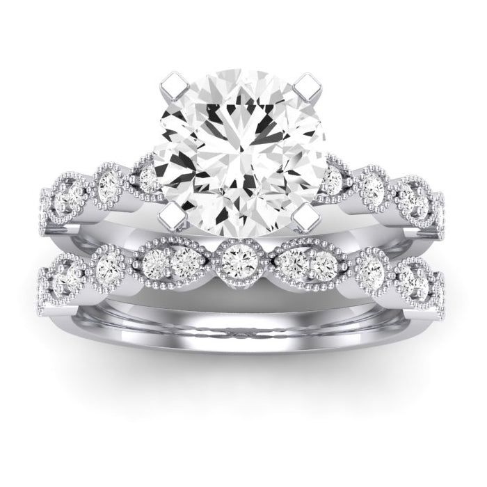 Marigold Diamond Matching Band Only (does Not Include Engagement Ring) For Ring With Round Center whitegold