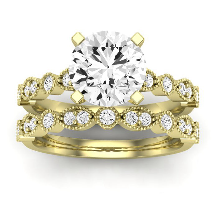 Marigold Diamond Matching Band Only (does Not Include Engagement Ring) For Ring With Round Center yellowgold