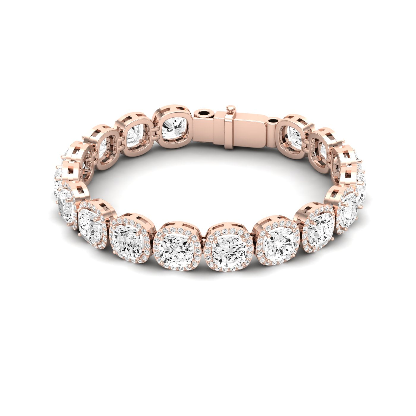 Delta Cushion Cut Diamond Bracelet (clarity Enhanced) rosegold