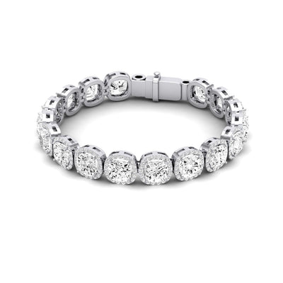 Delta Cushion Cut Diamond Bracelet (clarity Enhanced) whitegold