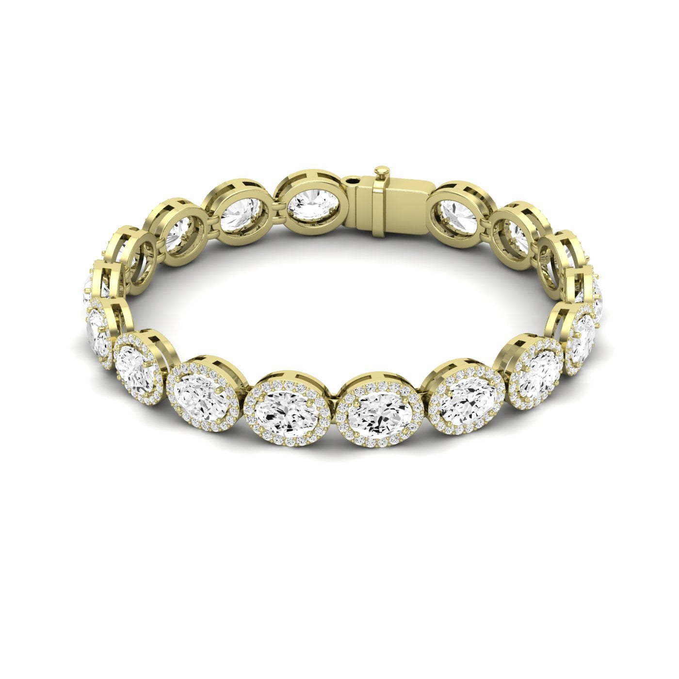 Delta Oval Cut Diamond Bracelet (clarity Enhanced) yellowgold