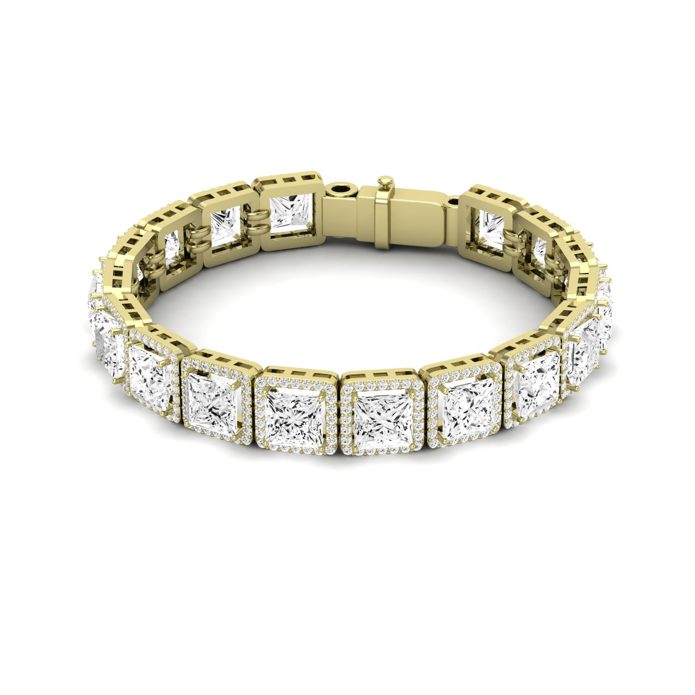 Delta Princess Cut Diamond Bracelet (clarity Enhanced) yellowgold