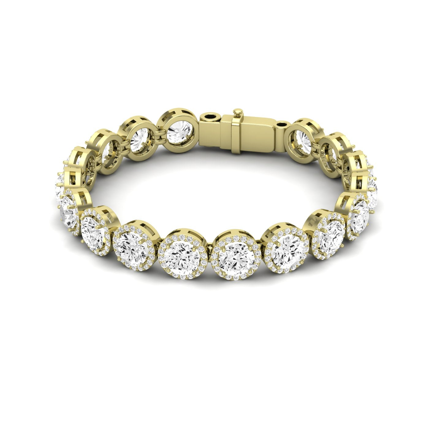 Delta Round Cut Diamond Bracelet (clarity Enhanced) yellowgold