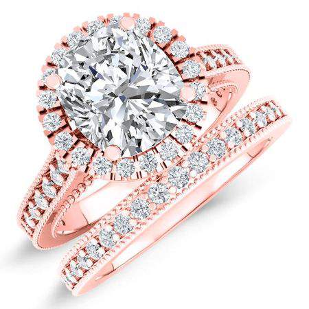Mawar Diamond Matching Band Only (engagement Ring Not Included) For Ring With Cushion Center rosegold