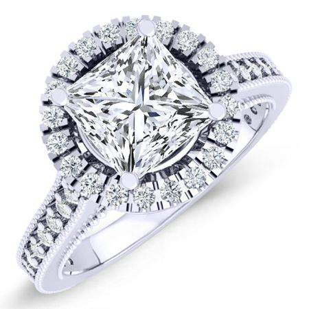 Mawar Princess Diamond Engagement Ring (Lab Grown Igi Cert) whitegold