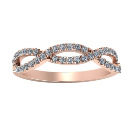 Derowen Infinity Trendy Diamond Wedding Ring rosegold
