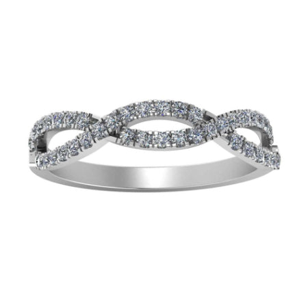 Derowen Infinity Trendy Diamond Wedding Ring whitegold
