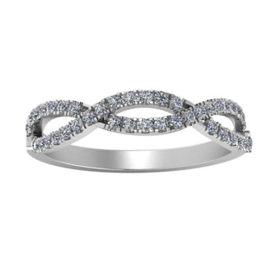 Derowen Infinity Trendy Moissanite Wedding Ring whitegold