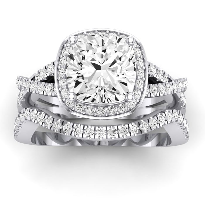 Moonflower Cushion Diamond Bridal Set (Lab Grown Igi Cert) whitegold