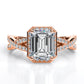 Moonflower Emerald Diamond Engagement Ring (Lab Grown Igi Cert) rosegold