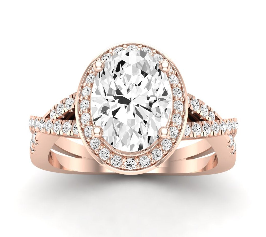 Moonflower Oval Diamond Engagement Ring (Lab Grown Igi Cert) rosegold