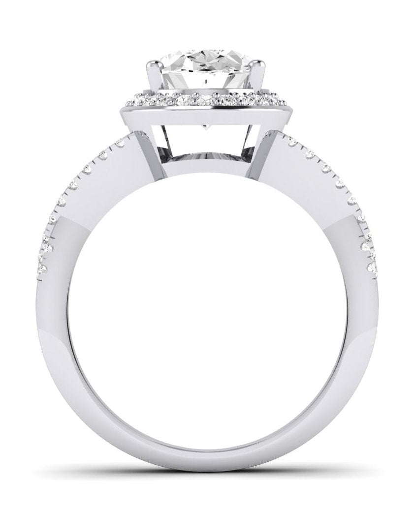 Moonflower Oval Diamond Engagement Ring (Lab Grown Igi Cert) whitegold