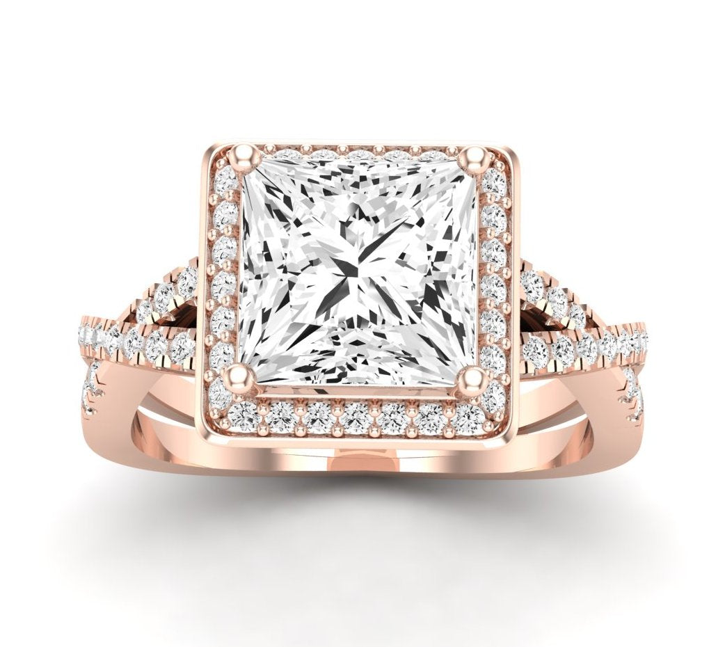 Moonflower Princess Moissanite Engagement Ring rosegold