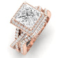 Moonflower Diamond Matching Band Only ( Engagement Ring Not Included) For Ring With Princess Center rosegold