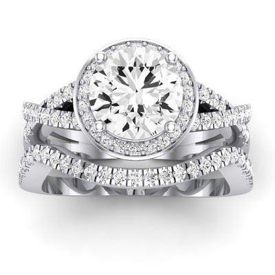 Moonflower Diamond Matching Band Only (does Not Include Engagement Ring) For Ring With Round Center whitegold