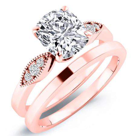 Mulberry Moissanite Matching Band Only (engagement Ring Not Included) For Ring With Cushion Center rosegold