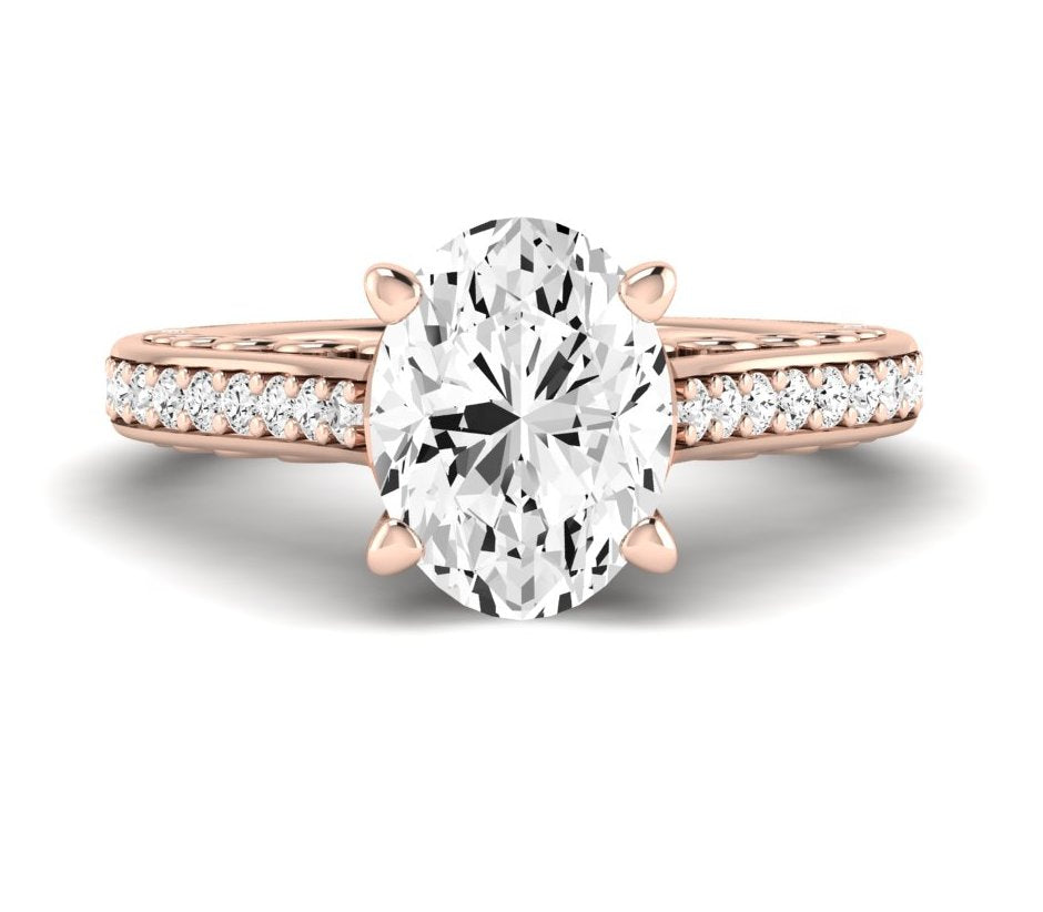 Nala Oval Moissanite Engagement Ring rosegold