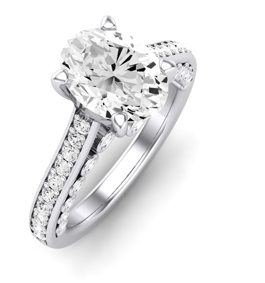 Nala Oval Moissanite Engagement Ring whitegold