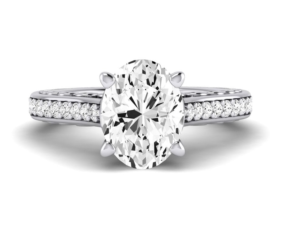 Nala Oval Moissanite Engagement Ring whitegold