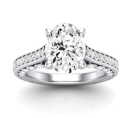 Nala Oval Moissanite Engagement Ring whitegold