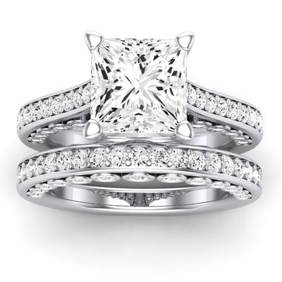 Nala Diamond Matching Band Only (does Not Include Engagement Ring) For Ring With Princess Center whitegold