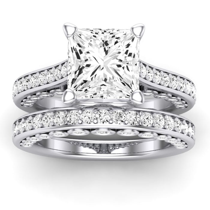Nala Moissanite Matching Band Only (does Not Include Engagement Ring) For Ring With Princess Center whitegold