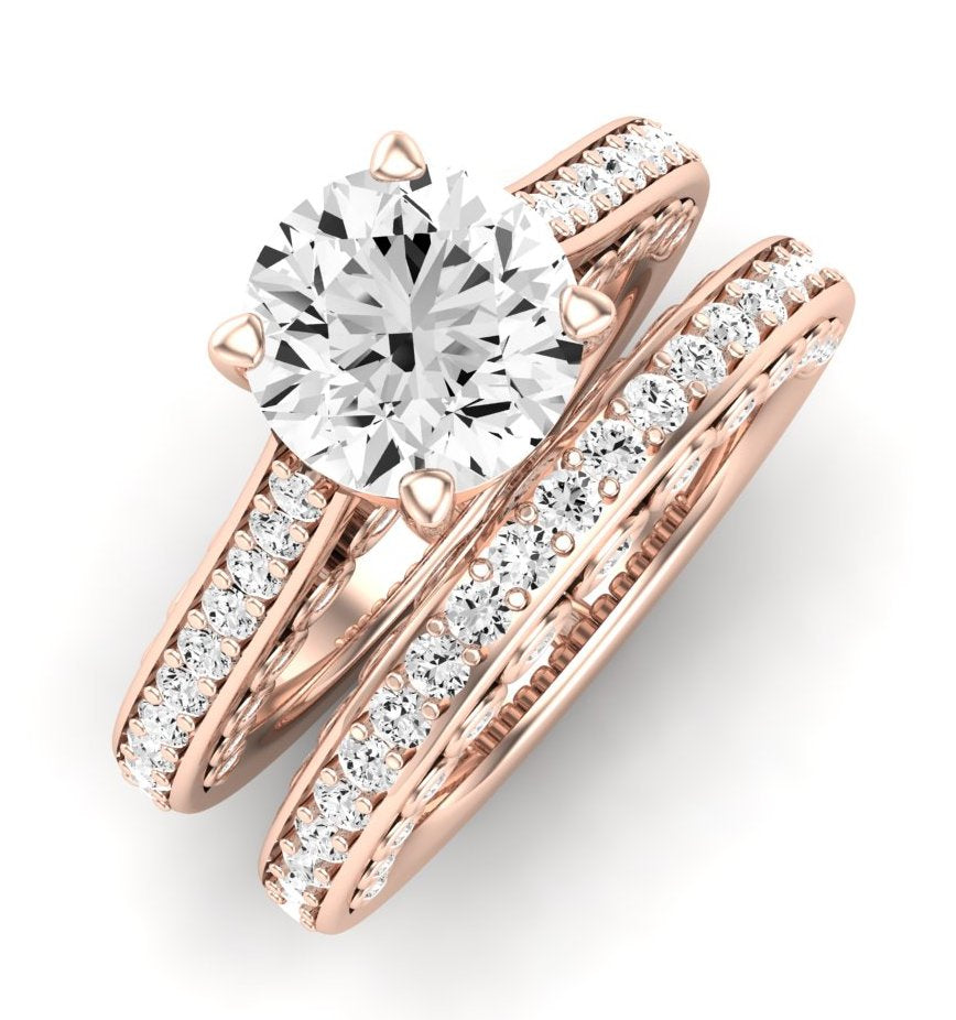 Nala Moissanite Matching Band Only (does Not Include Engagement Ring) For Ring With Round Center rosegold