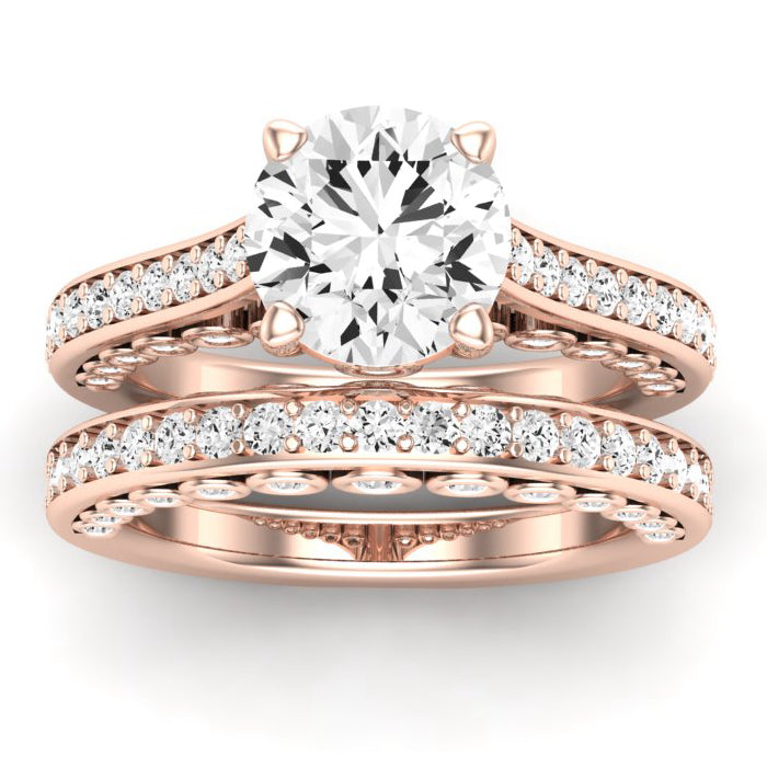 Nala Moissanite Matching Band Only (does Not Include Engagement Ring) For Ring With Round Center rosegold