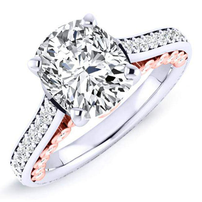 Nala Cushion Moissanite Engagement Ring whitegold