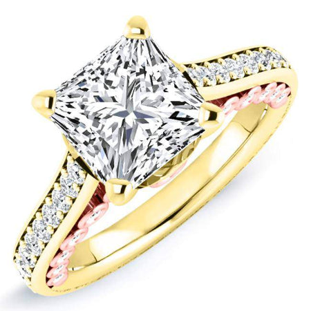 Nala Princess Moissanite Engagement Ring yellowgold